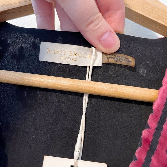 Ramy Brook Clarice Velvet Mini Dress Size XS NWT DAMAGED - Picture 3 of 13